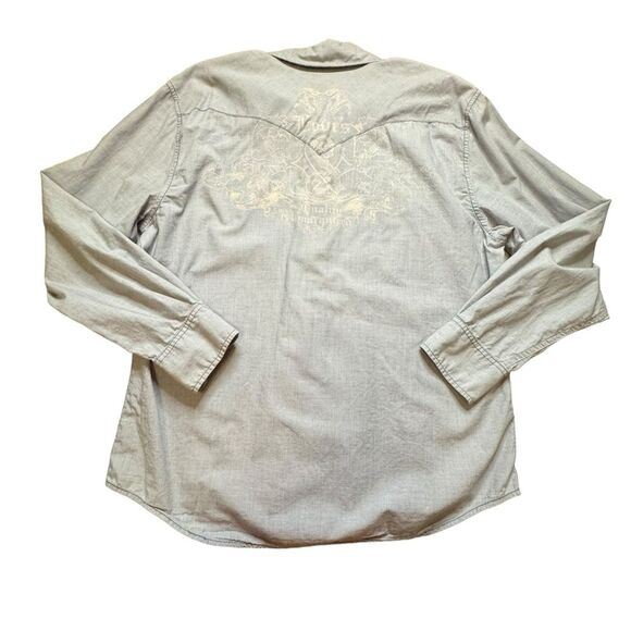 Levi's Men's Western Pearl Snap Chambray Long Sleeve Shirt Size Large - Picture 3 of 10